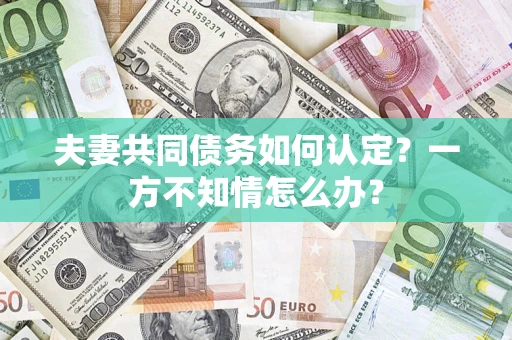 武汉夫妻共同债务如何认定？一方不知情怎么办？
